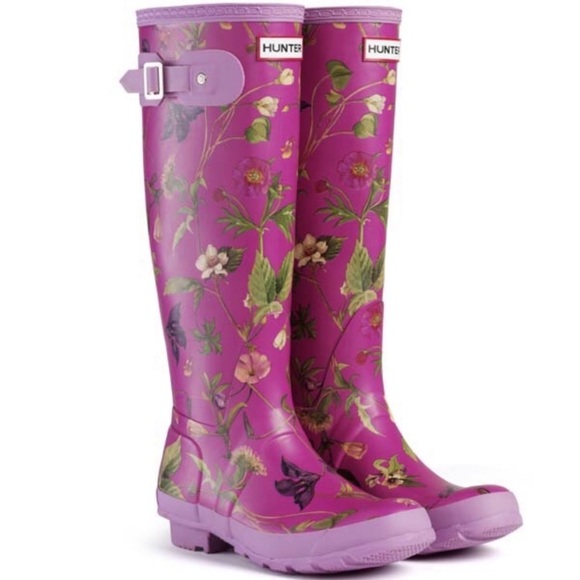Hunter Rare Rhs Floral Tall Boots 
